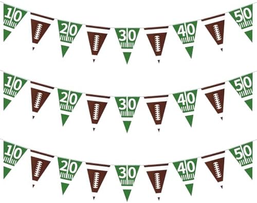 3 Pack Football Bunting Banner for Party Decorations
