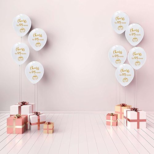 White Cheers 95th Birthday Latex Balloons 12inch 16pcs