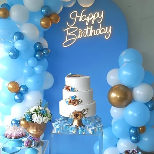 Blue and Gold Balloons 50pcs Party Decor Set