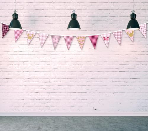 Minnie Themed Birthday Banner for Girls Pink and Gold