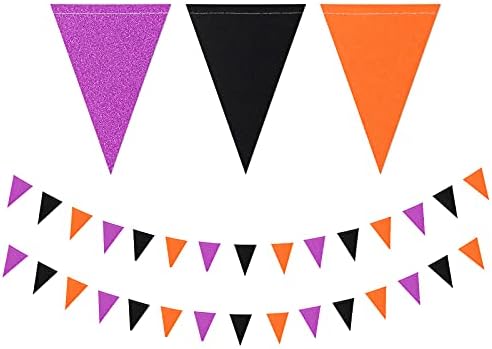 Black Orange Purple Halloween Party Decor Banners 2 Pack
