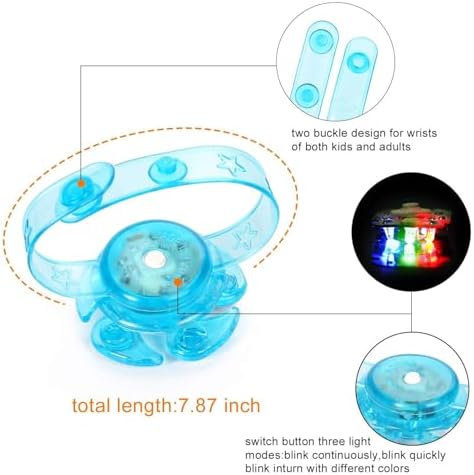 32 Pack LED Light Up Fidget Spinner Bracelets for Kids