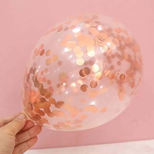 Rose Gold Confetti Balloons 25 Pcs for Party Decorations