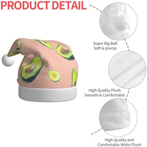 QINZHENG Personalized Santa Hat with Avocado Print
