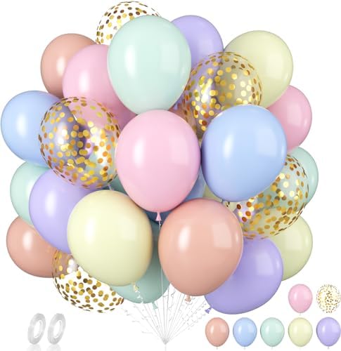 60 PCS Pastel Latex Balloons for Birthday Wedding Decor
