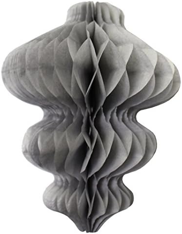 3-Pack 8 Inch Honeycomb Tissue Paper Hanging Ornament Gray