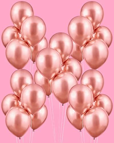 XO Fetti Rose Gold Chrome Balloons 25 Pack 12 Inch
