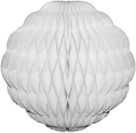 3-Pack 14 Inch Honeycomb Scalloped Tissue Ball Decorations White