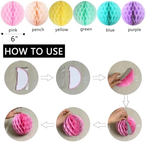 Macaron Birthday Decorations Set - Banners Garland Balls and Streamers