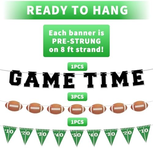 Game Time Football Banner Party Decor