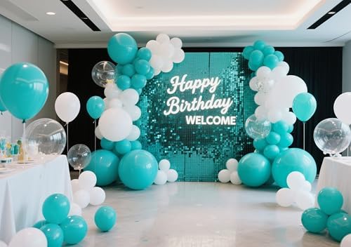 IXVAN Turquoise Blue Balloons 145pcs Balloon Arch Kit