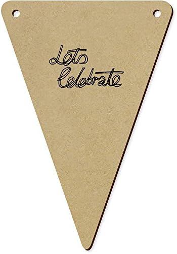 Azeeda 5 x 140mm Lets Celebrate Wooden Bunting Flags