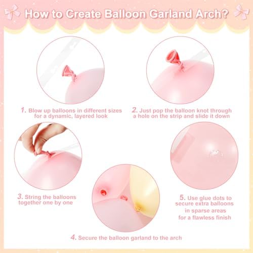 CROSSFINGERS Pink Yellow Balloon Arch Garland Kit