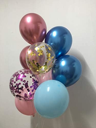 TSOTU Metallic Chrome Balloons Pink Blue 100packs
