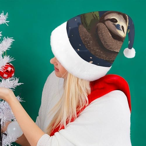 Santa Hat Sloth Lazy Christmas Party Headwear