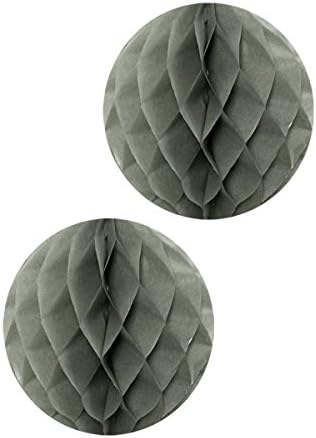 Wrapables 14 Inch Tissue Honeycomb Balls Gray Set of 2