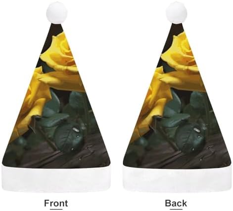 Santa Hat with Yellow Roses for Christmas Party