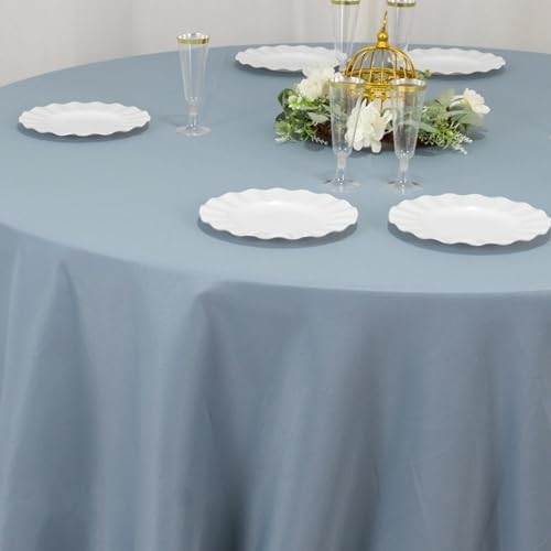 Balsa Circle 132 Inch Dusty Blue Round Tablecloth