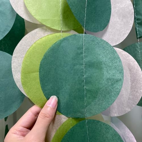 Pinkblume 205 Ft Sage Green Circle Dot Garland Backdrop