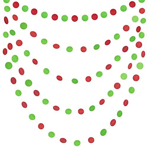 Red Green Christmas Streamers Decorations 16m Set