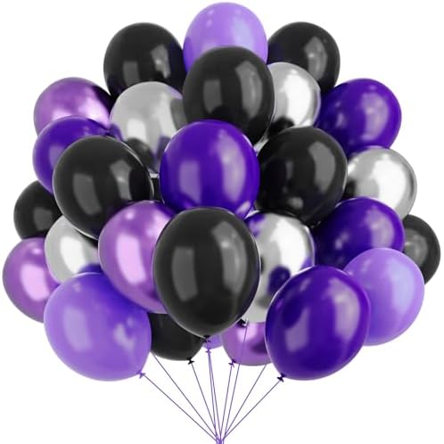 Purple and Black Balloons 67pcs 12 Inch Party Decorations