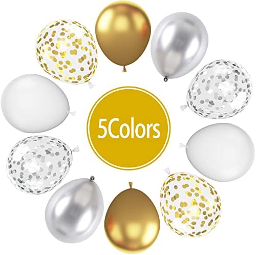 Paready 60 Pcs 12 Inch Metallic Balloons Set