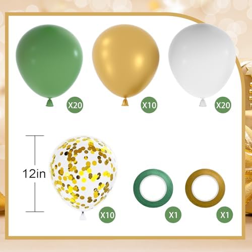 NACHLYNN 60 Pack Sage Green Balloons 12 Inches Party Decor