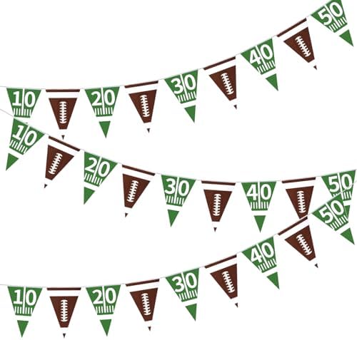 3 Pack Football Bunting Banner for Party Decorations