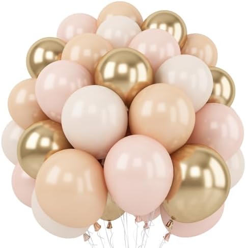 Jobkoo White Sand Gold Balloons Set