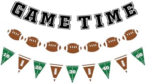 3 Piece Football Party Decor Banner Set Game Time