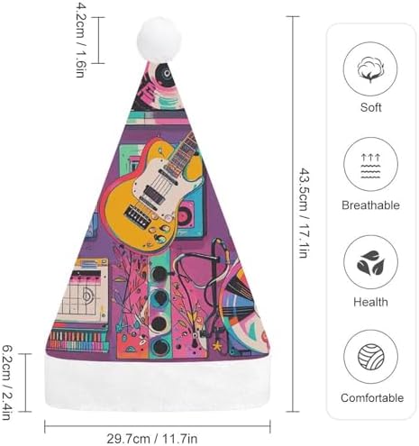 Santa Hat Music Theme Christmas Party Headwear for Adults