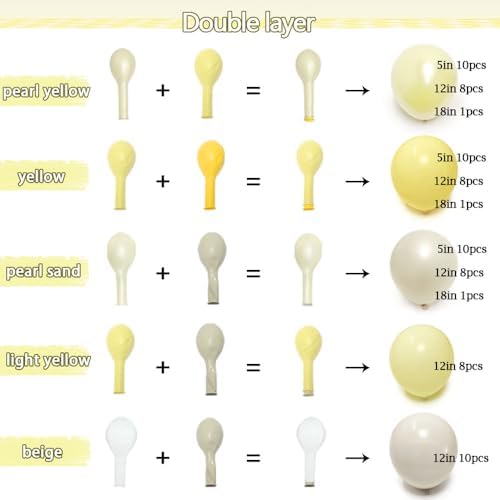 Pastel Yellow Balloon Arch Kit for Parties and Events