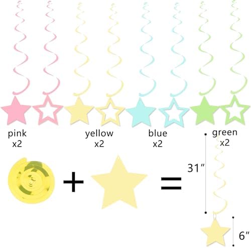 Macaron Birthday Decorations Set - Banners Garland Balls and Streamers