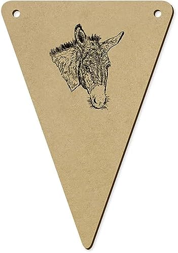 Azeeda 5 Pack Donkey Wooden Bunting Flags