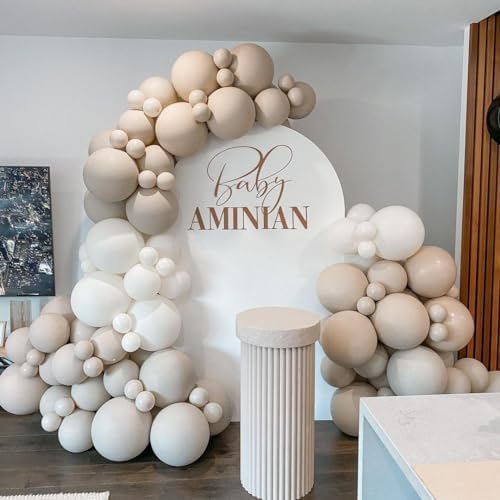Sand White Balloon Garland Kit with 124Pcs Arch