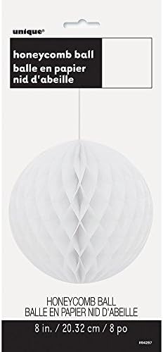 White Solid Honeycomb Ball 8 Inch 1 Count