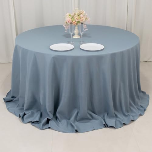 Balsa Circle 132 Inch Dusty Blue Round Tablecloth