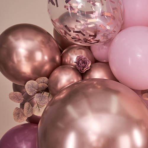 PartyWoo Pink Gold Balloon Arch Kit 140 pcs