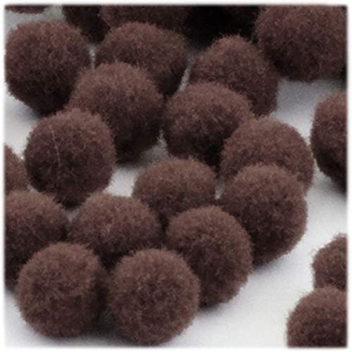 The Crafts Outlet 500-Piece Coffee Brown Pom Poms