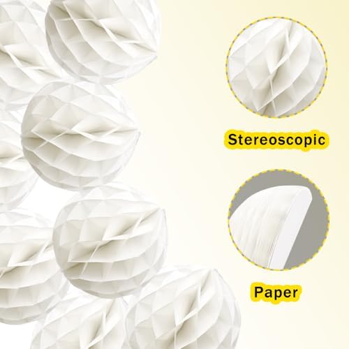 Yosawa 8 Pcs Paper Honeycomb Balls Decoration