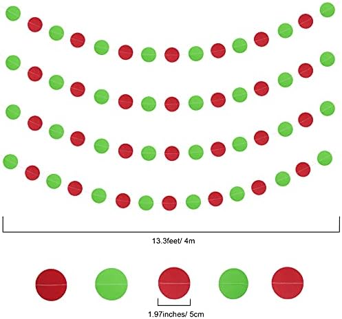 Red Green Christmas Streamers Decorations 16m Set