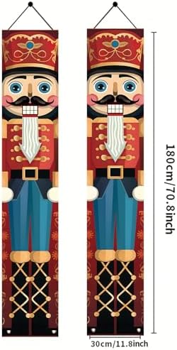2PCS Christmas Nutcracker Banners for Front Porch