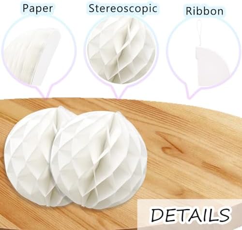 Hocansen 8 Pcs Paper Honeycomb Balls for Parties