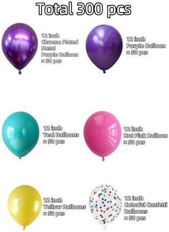 300 Pcs Mermaid Balloons Set for Birthday Parties