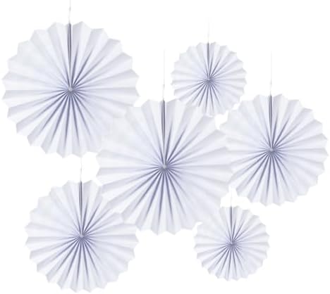 MOWO White Paper Fans 6pc Hanging Decor