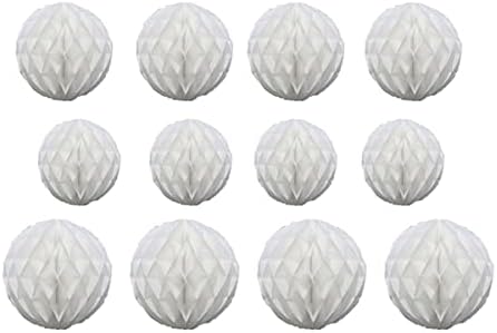 12pcs White Honeycomb Balls Decorations for Parties