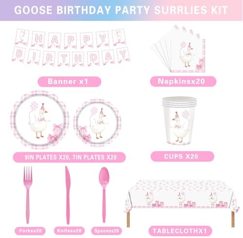 Silly Goose Birthday Supplies Set for Kids