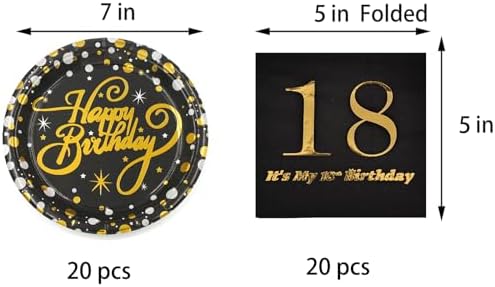 18th Birthday Decor Napkins and Plates Set