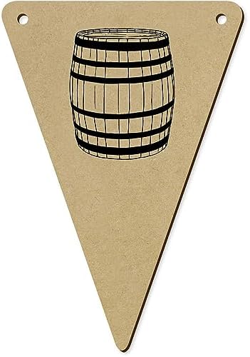 Azeeda 5 x 140mm Barrel Wooden Bunting Flags