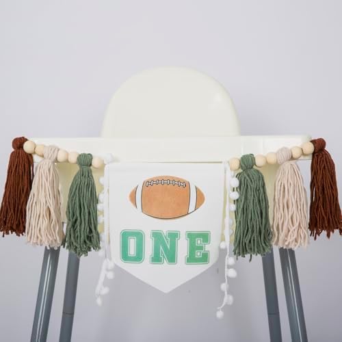 Football One Birthday High Chair Banner